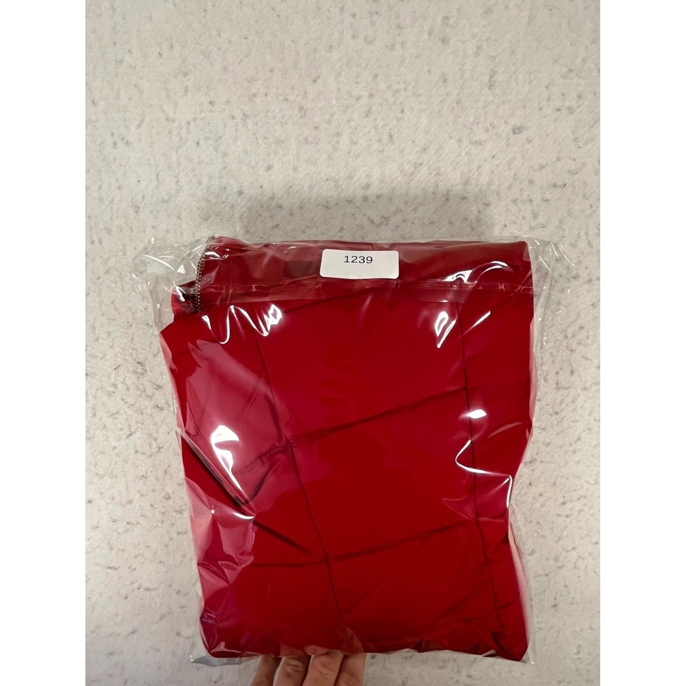 Calvin Klein Puffer Vest Womens Large Red Quilted Full Zip Gold Tone Hardware - Picture 11 of 11